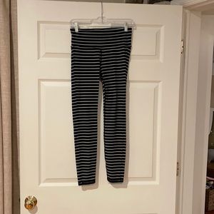Athleta black with white stripe leggings